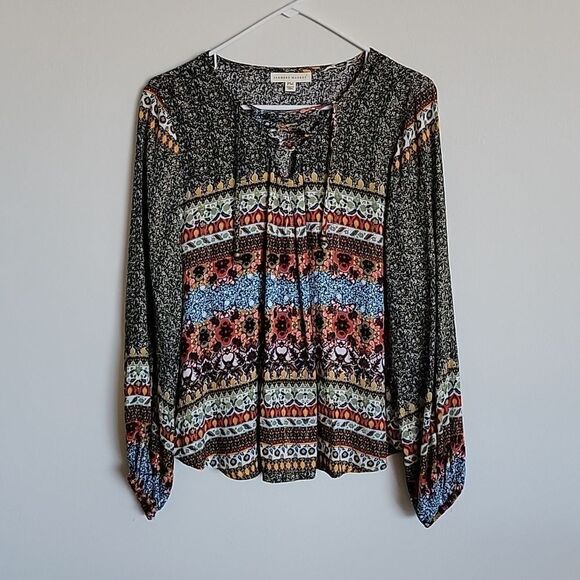 Farmers Market by One World guaze blouse Size PM - Picture 2 of 10